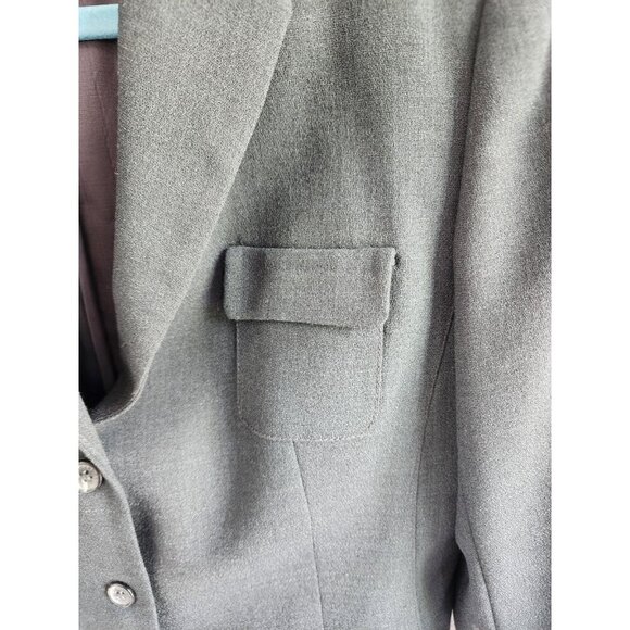 F Carriere Sandra Angelozzi SZ 42 100% Wool Dark Gray Lined Blazer  Woolmark - Picture 6 of 9